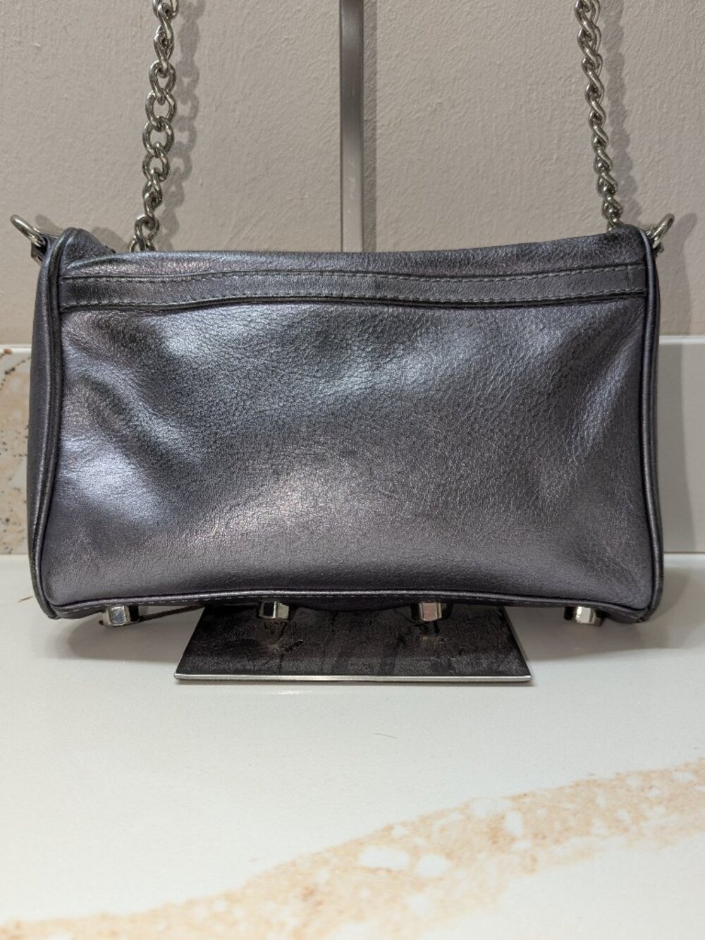Rebecca Minkoff leather metallic crossbody, EUC! - Picture 4 of 4